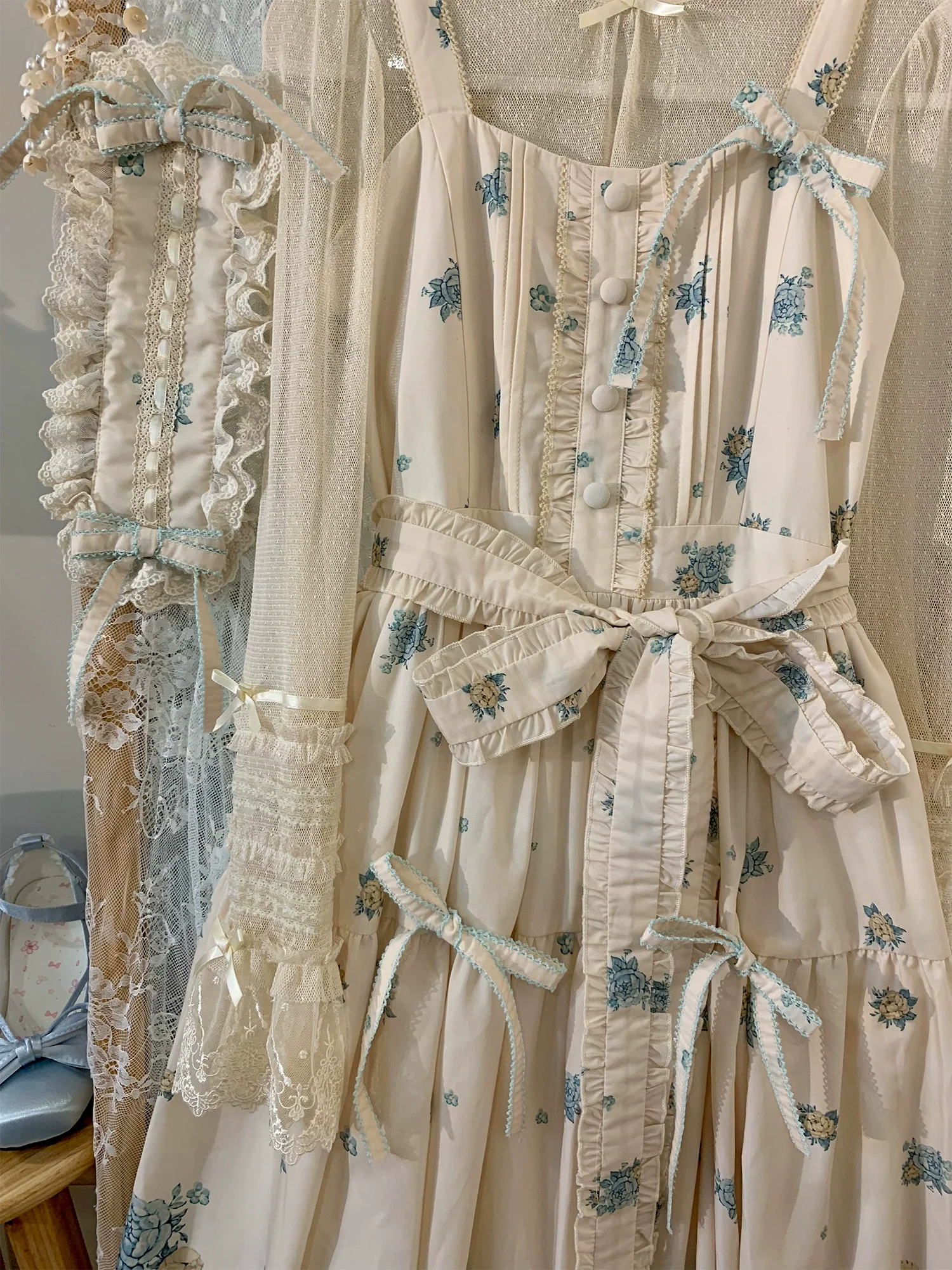 Floral and Bird Series - Classic Lolita JSK Dress, Floral Print - Image 13
