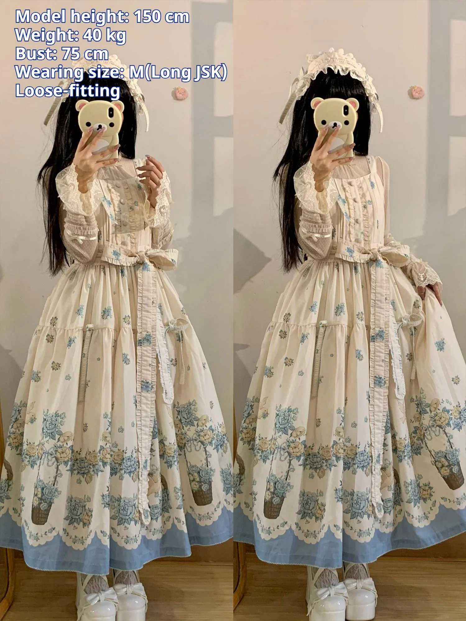 Floral and Bird Series - Classic Lolita JSK Dress, Floral Print - Image 22