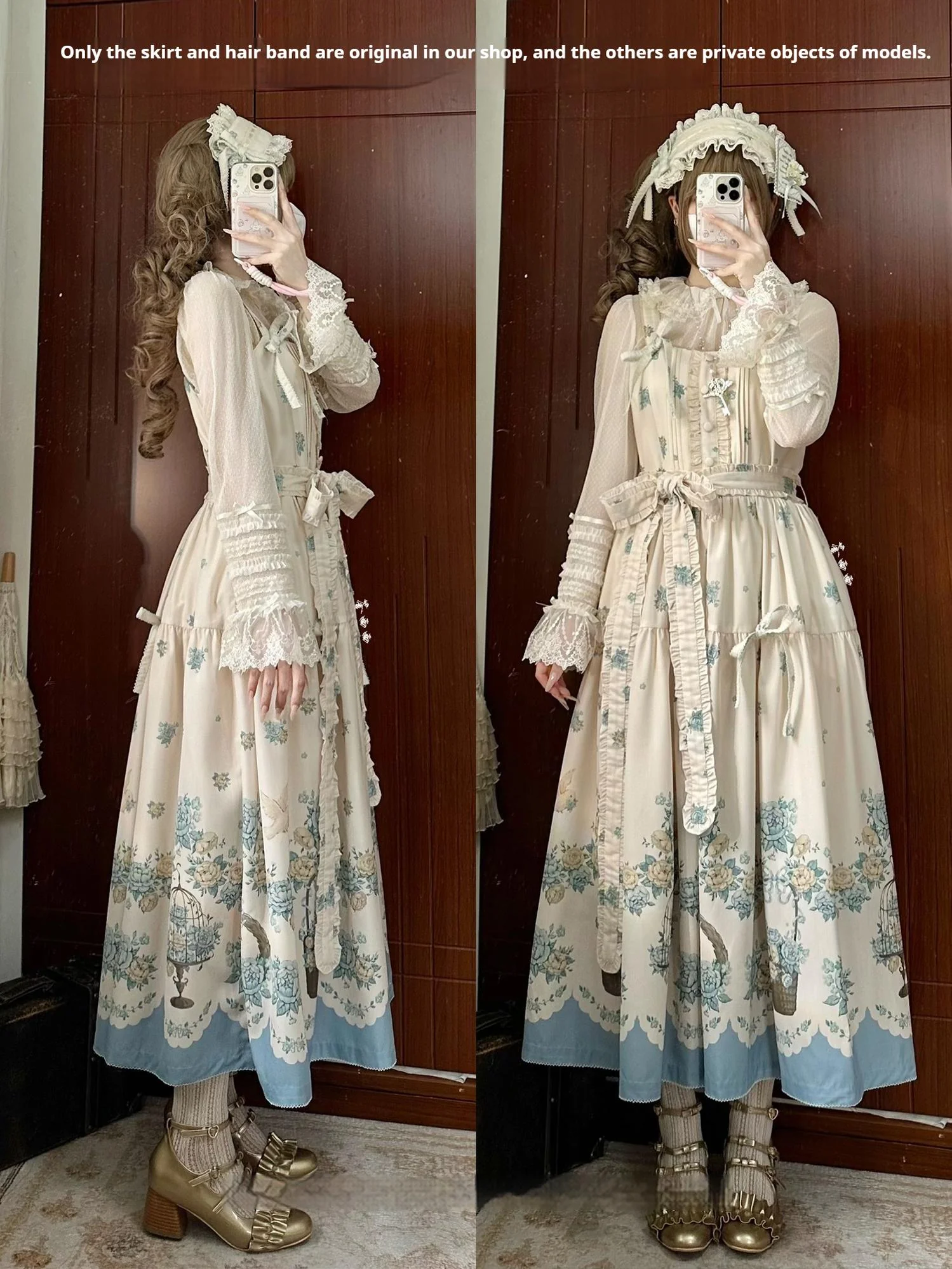 Floral and Bird Series - Classic Lolita JSK Dress, Floral Print - Image 25