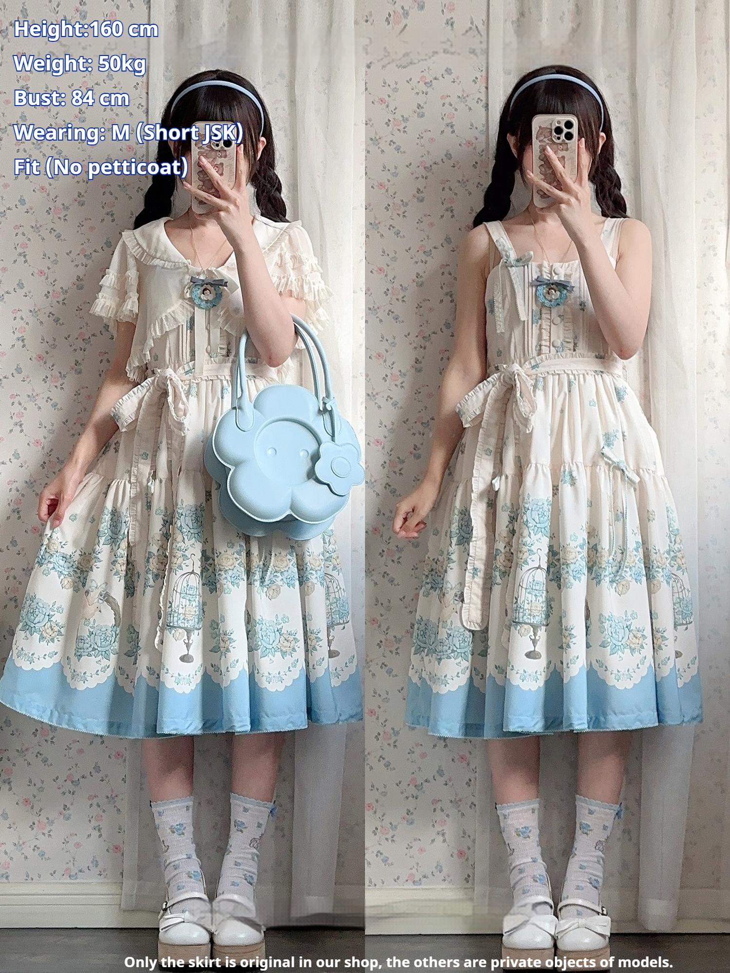 Floral and Bird Series - Classic Lolita JSK Dress, Floral Print - Image 26