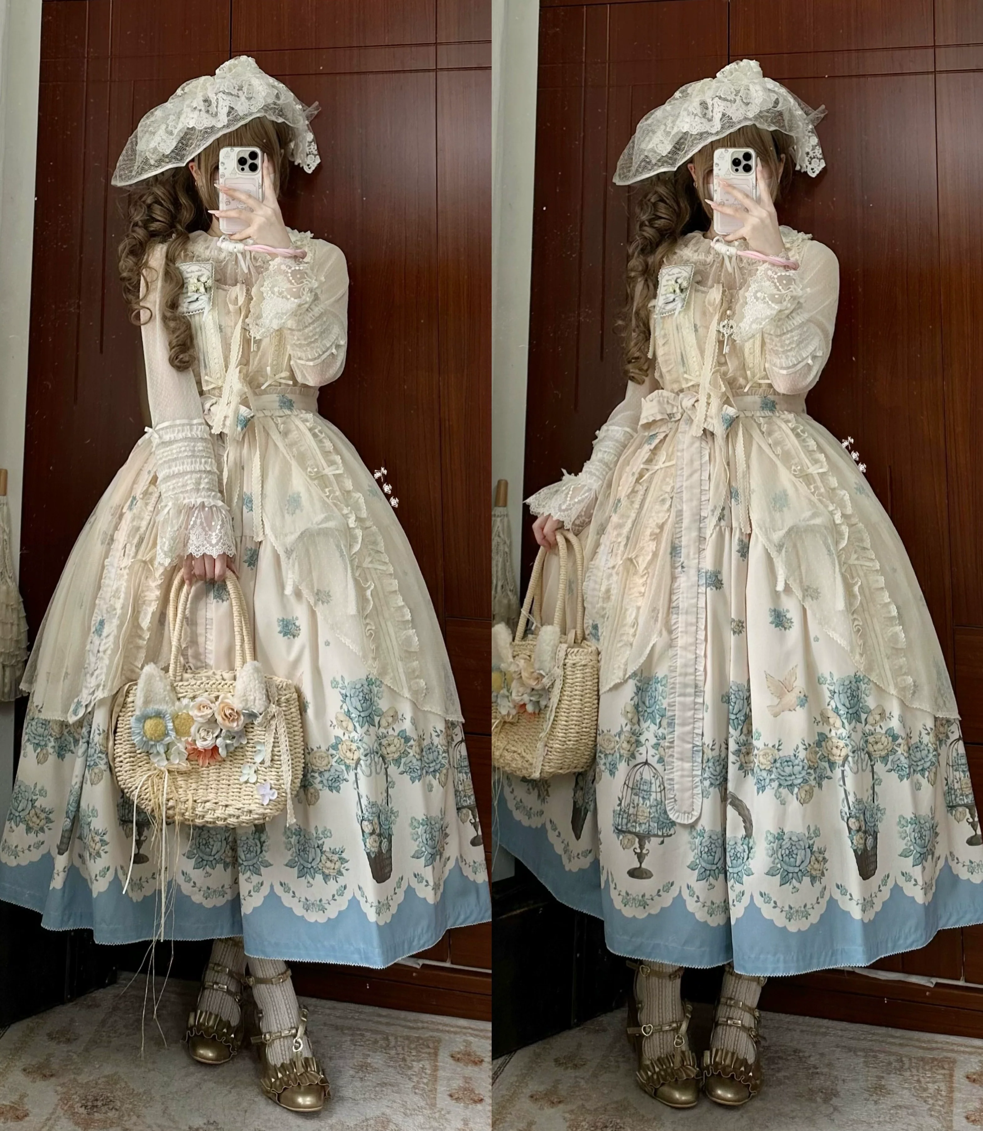Floral and Bird Series - Classic Lolita JSK Dress, Floral Print - Image 32