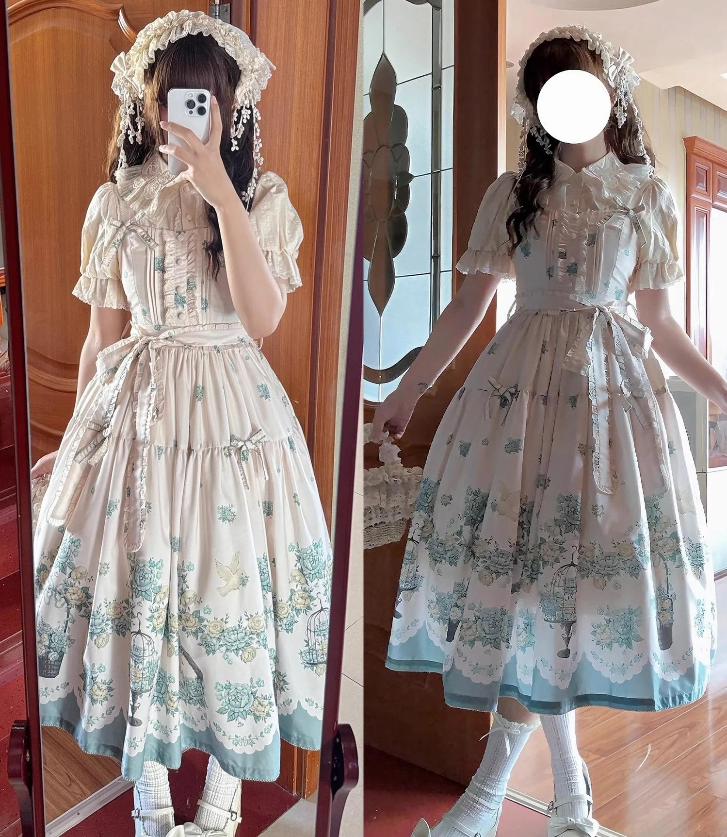 Floral and Bird Series - Classic Lolita JSK Dress, Floral Print - Image 35