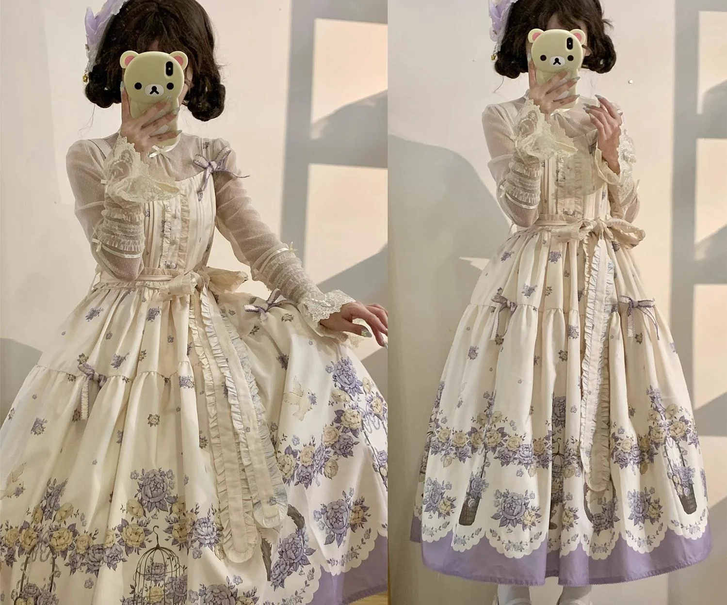 Floral and Bird Series - Classic Lolita JSK Dress, Floral Print - Image 38