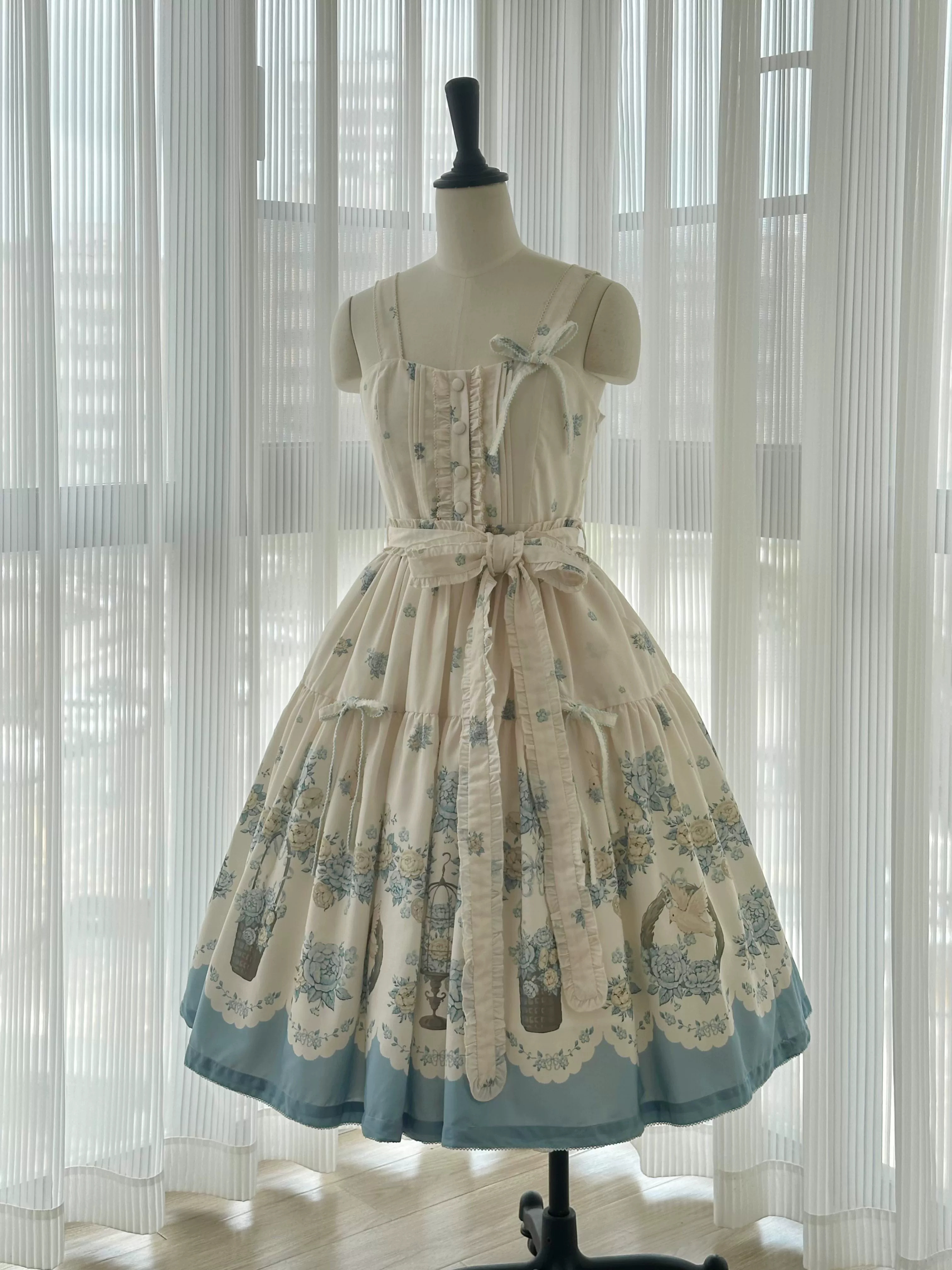 Floral and Bird Series - Classic Lolita JSK Dress, Floral Print - Image 4