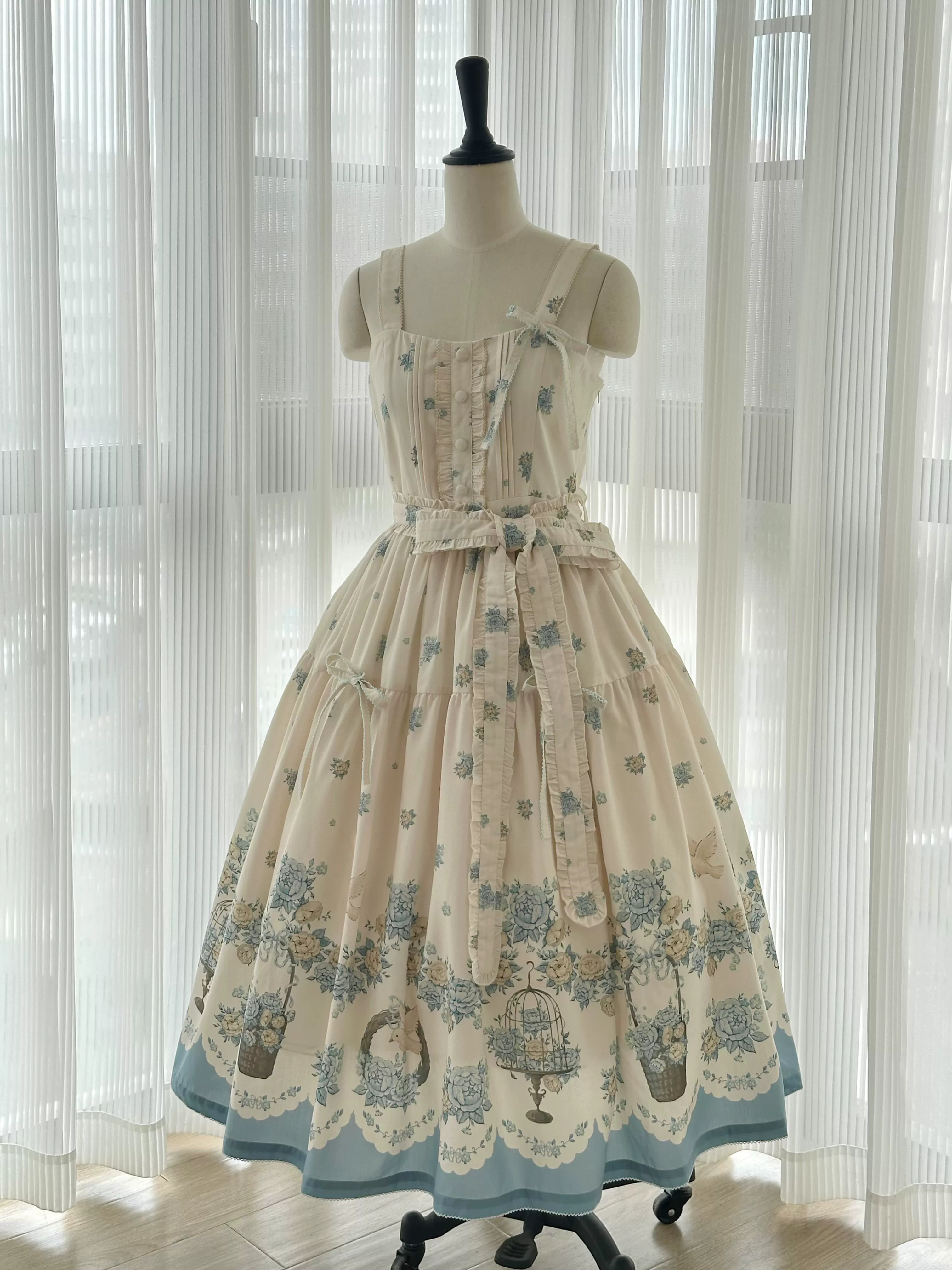 Floral and Bird Series - Classic Lolita JSK Dress, Floral Print - Image 5