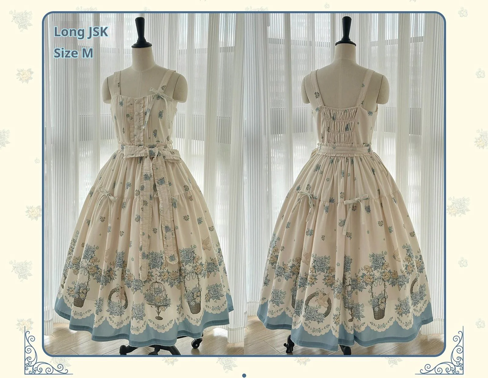 Floral and Bird Series - Classic Lolita JSK Dress, Floral Print - Image 8