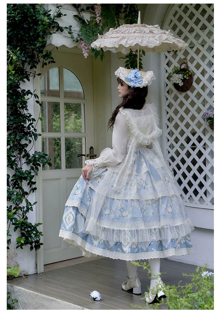 With PUJI - Letter and Poetry - Classic Lolita JSK Suit Four-tiered Twins Dress - Image 15