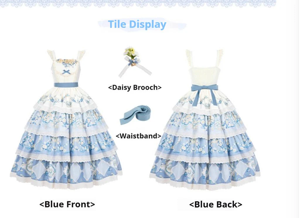 With PUJI - Letter and Poetry - Classic Lolita JSK Suit Four-tiered Twins Dress - Image 18