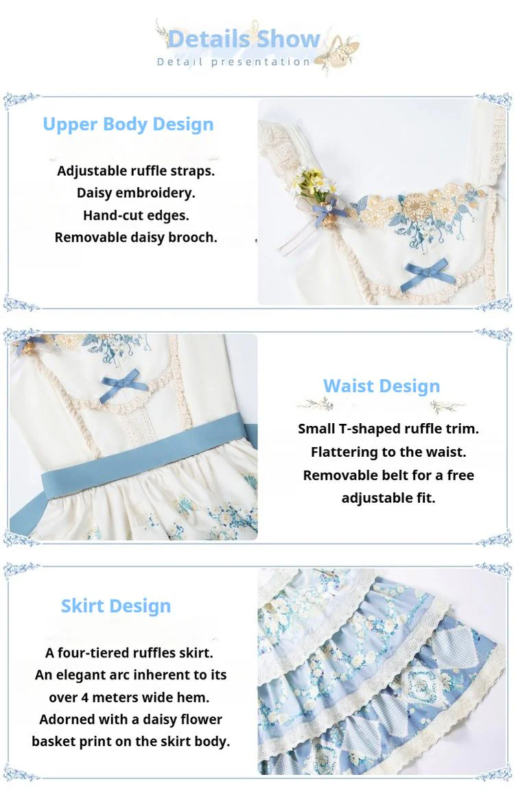 With PUJI - Letter and Poetry - Classic Lolita JSK Suit Four-tiered Twins Dress - Image 20
