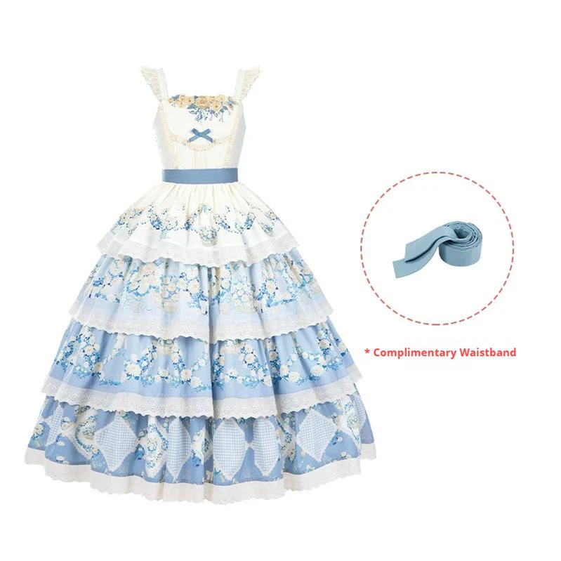 With PUJI - Letter and Poetry - Classic Lolita JSK Suit Four-tiered Twins Dress - Image 23
