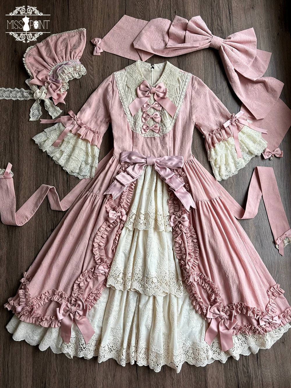 Lilyka Garden - Classic Lolita OP Dress Set Elegant Floral Wall Princess Sleeve - Image 100
