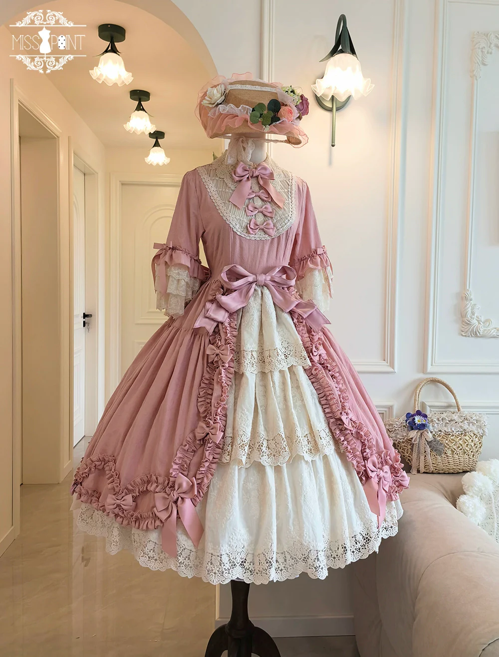 Lilyka Garden - Classic Lolita OP Dress Set Elegant Floral Wall Princess Sleeve - Image 105
