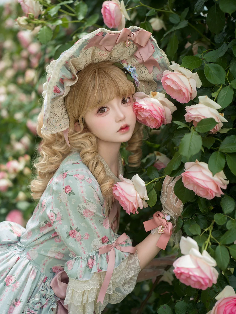 Lilyka Garden - Classic Lolita OP Dress Set Elegant Floral Wall Princess Sleeve - Image 11