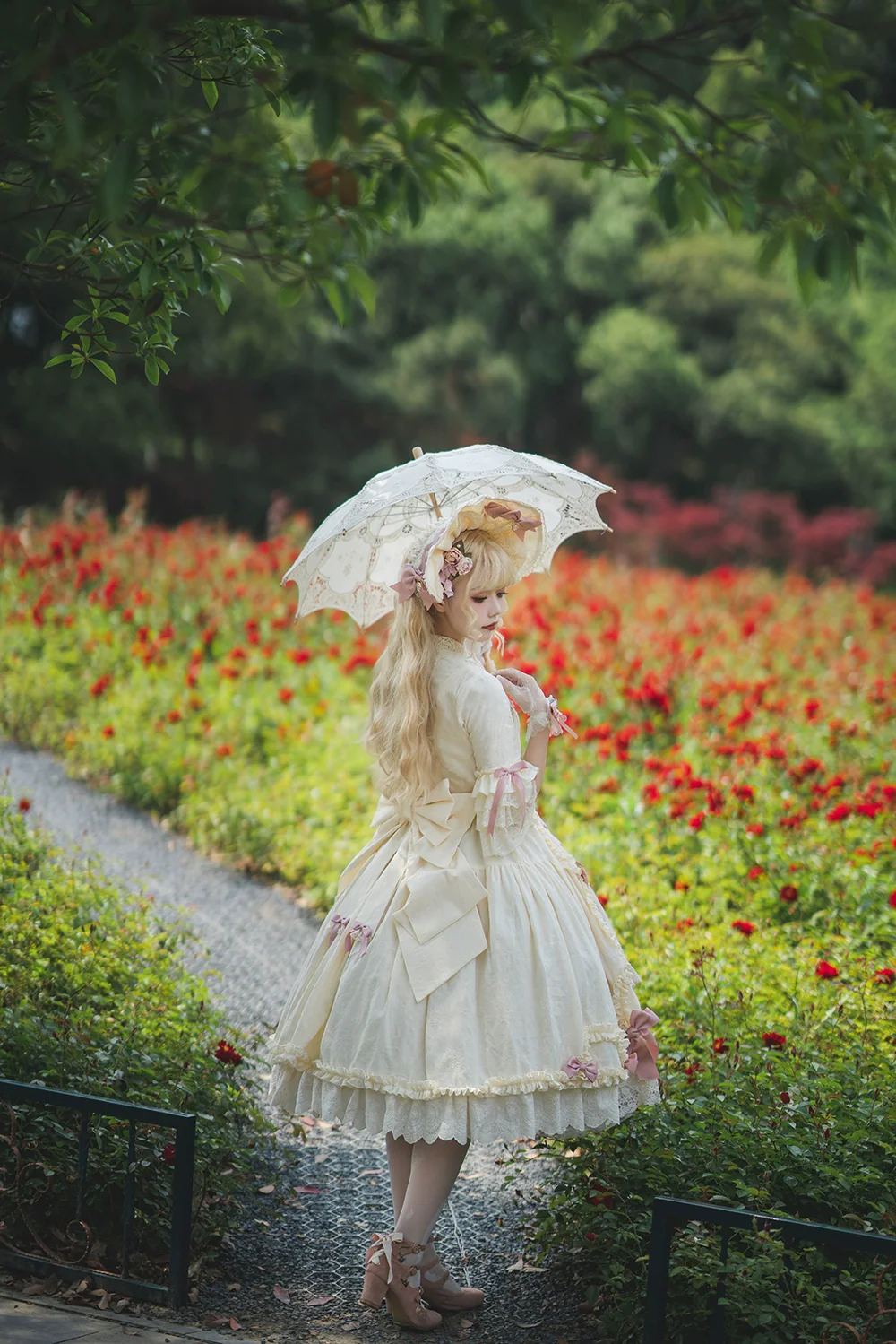 Lilyka Garden - Classic Lolita OP Dress Set Elegant Floral Wall Princess Sleeve - Image 113