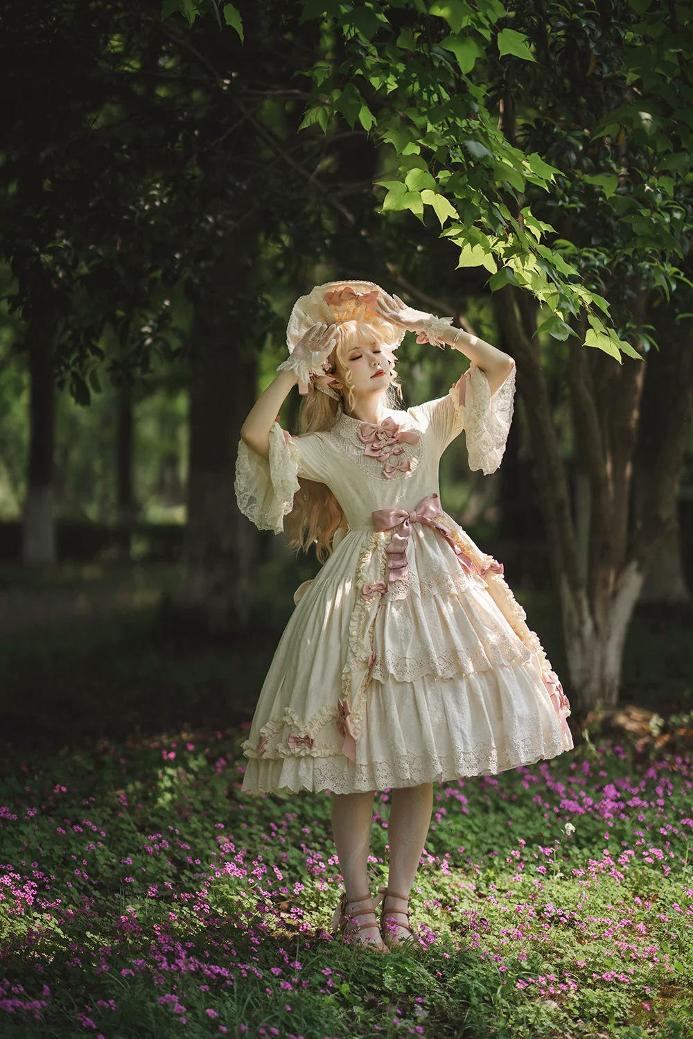 Lilyka Garden - Classic Lolita OP Dress Set Elegant Floral Wall Princess Sleeve - Image 116