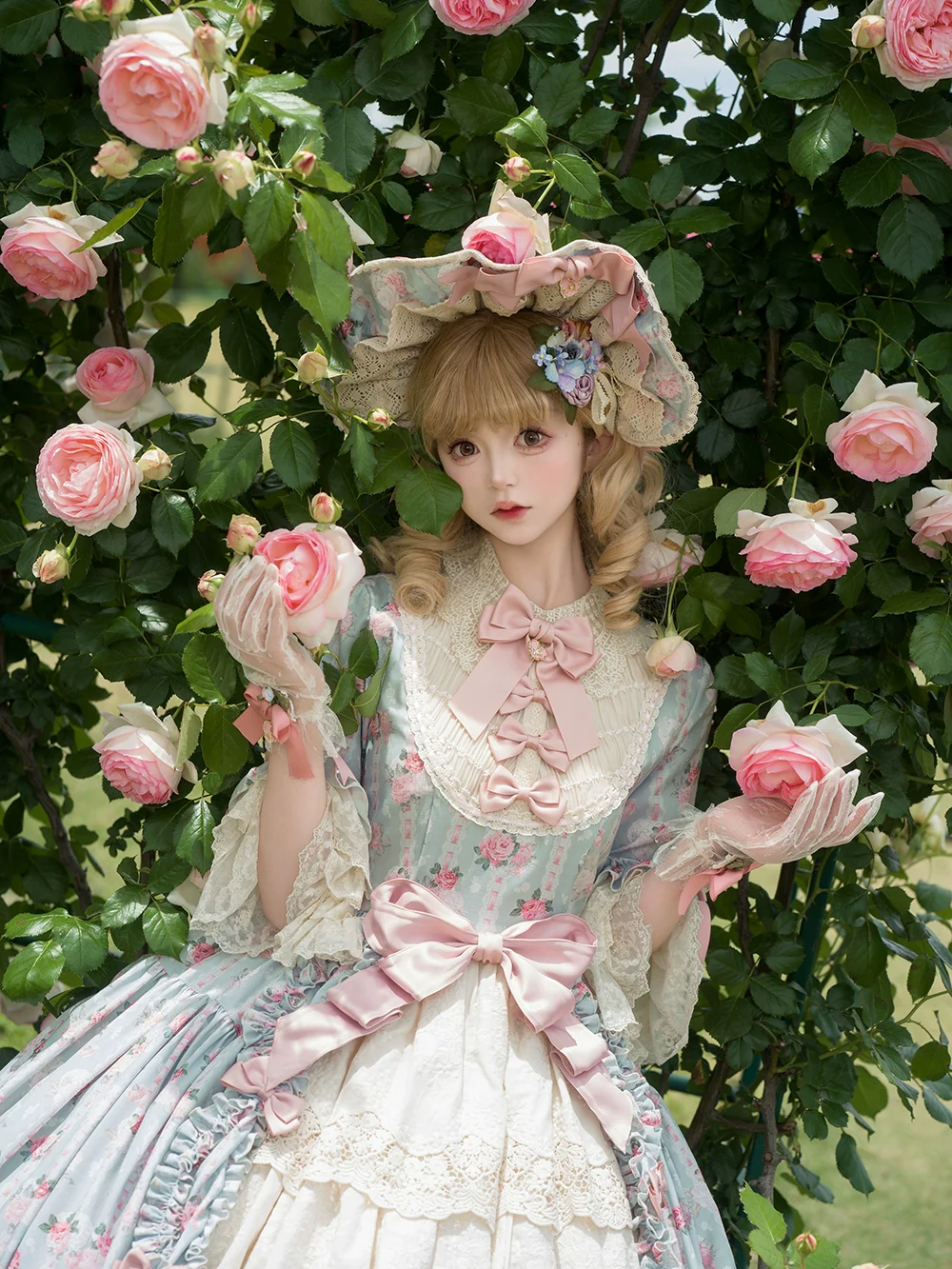 Lilyka Garden - Classic Lolita OP Dress Set Elegant Floral Wall Princess Sleeve - Image 12