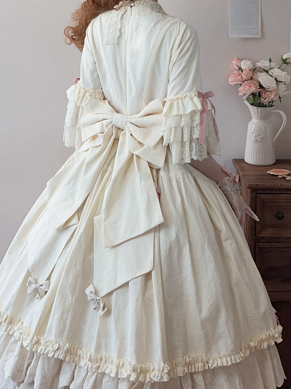 Lilyka Garden - Classic Lolita OP Dress Set Elegant Floral Wall Princess Sleeve - Image 126