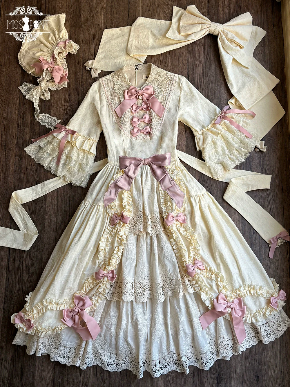 Lilyka Garden - Classic Lolita OP Dress Set Elegant Floral Wall Princess Sleeve - Image 127