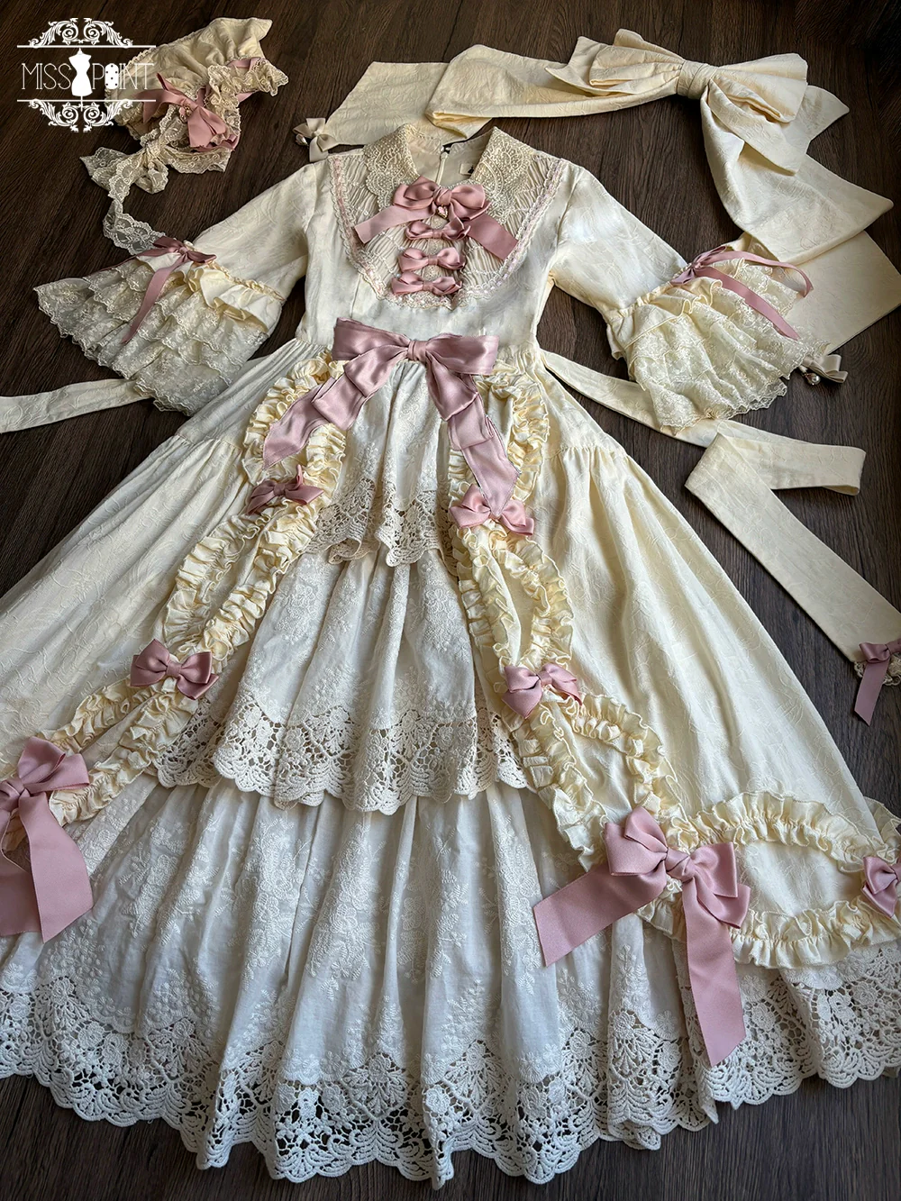 Lilyka Garden - Classic Lolita OP Dress Set Elegant Floral Wall Princess Sleeve - Image 128