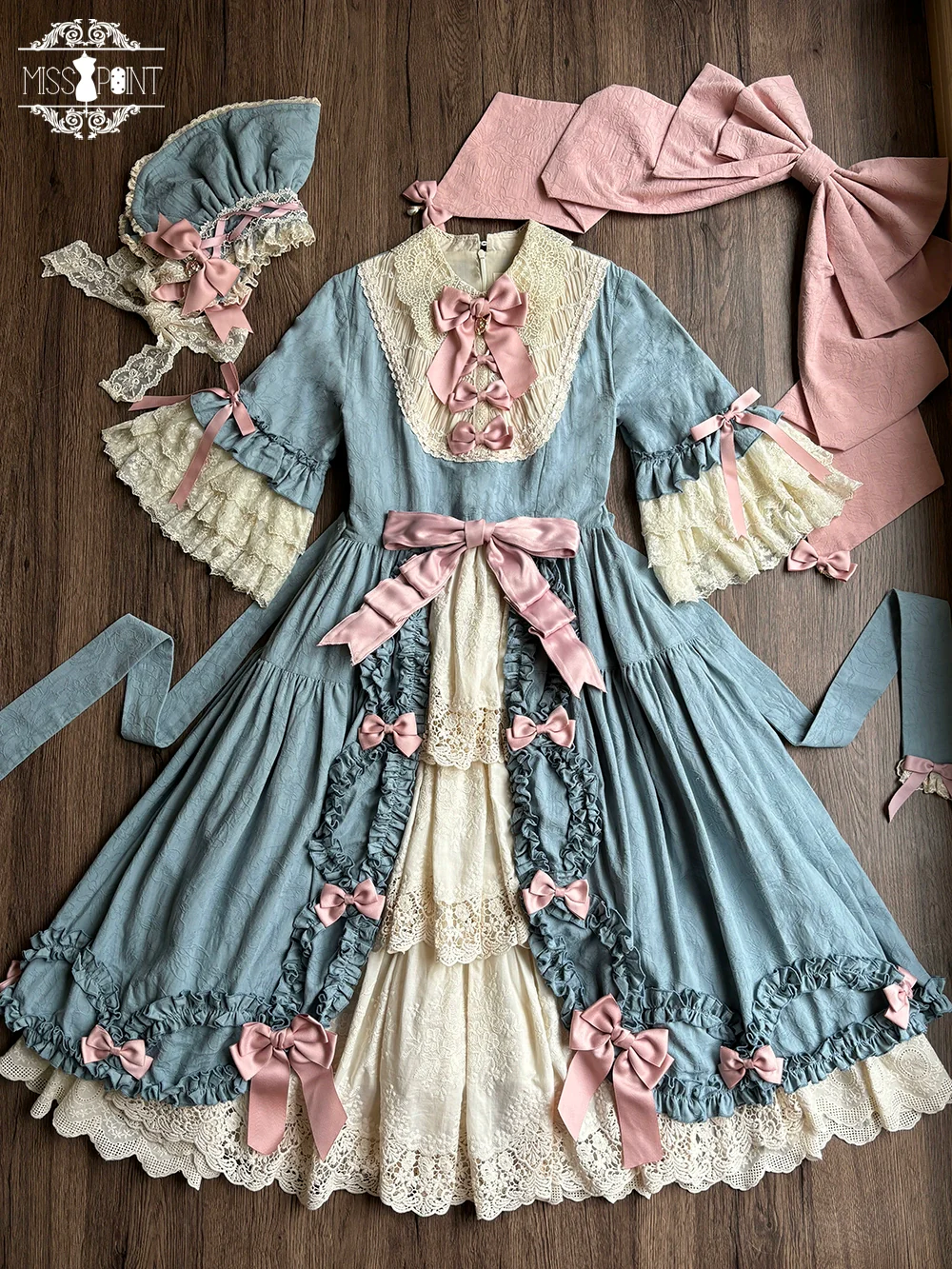 Lilyka Garden - Classic Lolita OP Dress Set Elegant Floral Wall Princess Sleeve - Image 151
