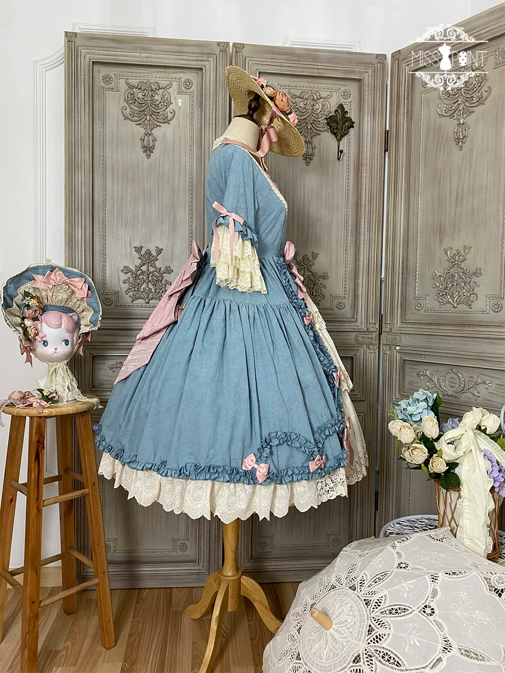 Lilyka Garden - Classic Lolita OP Dress Set Elegant Floral Wall Princess Sleeve - Image 159