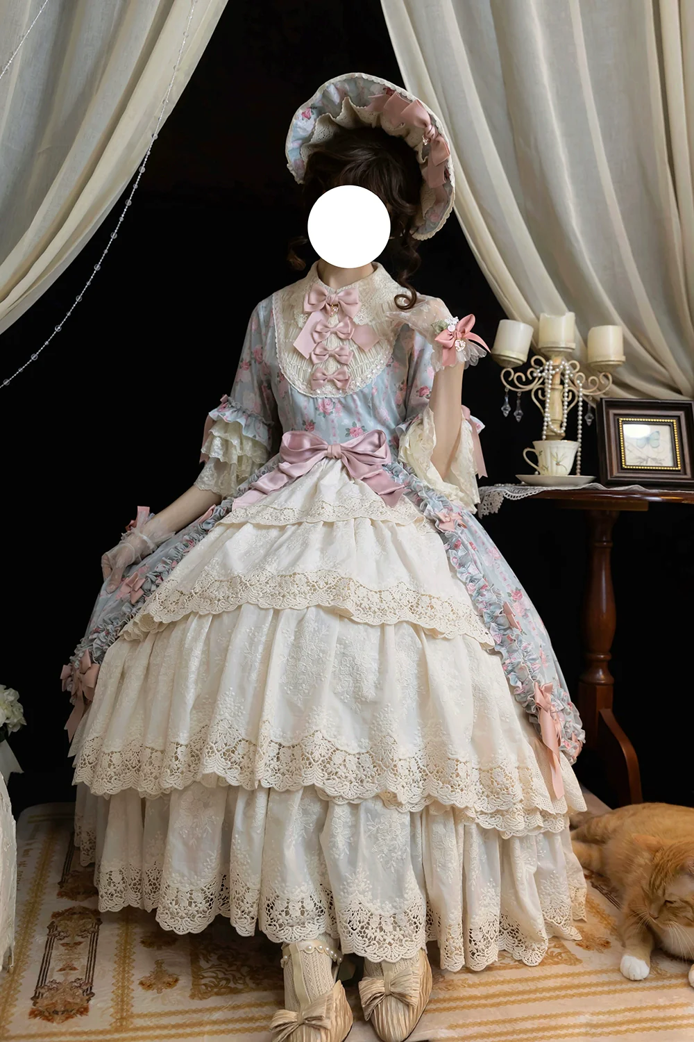 Lilyka Garden - Classic Lolita OP Dress Set Elegant Floral Wall Princess Sleeve - Image 17