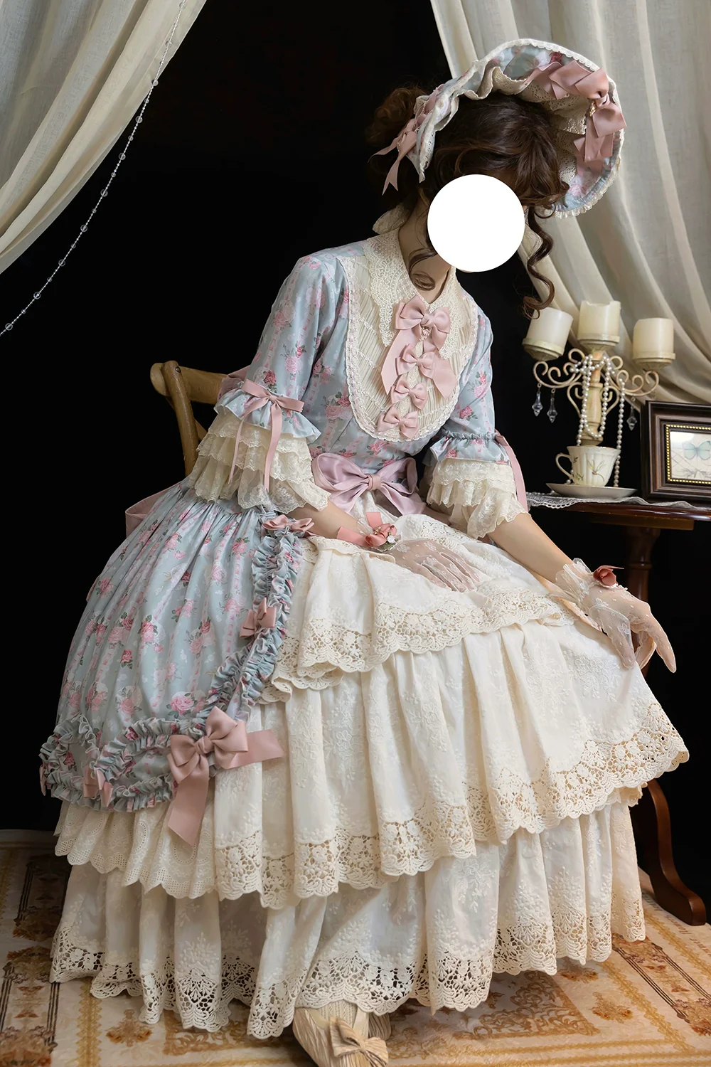 Lilyka Garden - Classic Lolita OP Dress Set Elegant Floral Wall Princess Sleeve - Image 18
