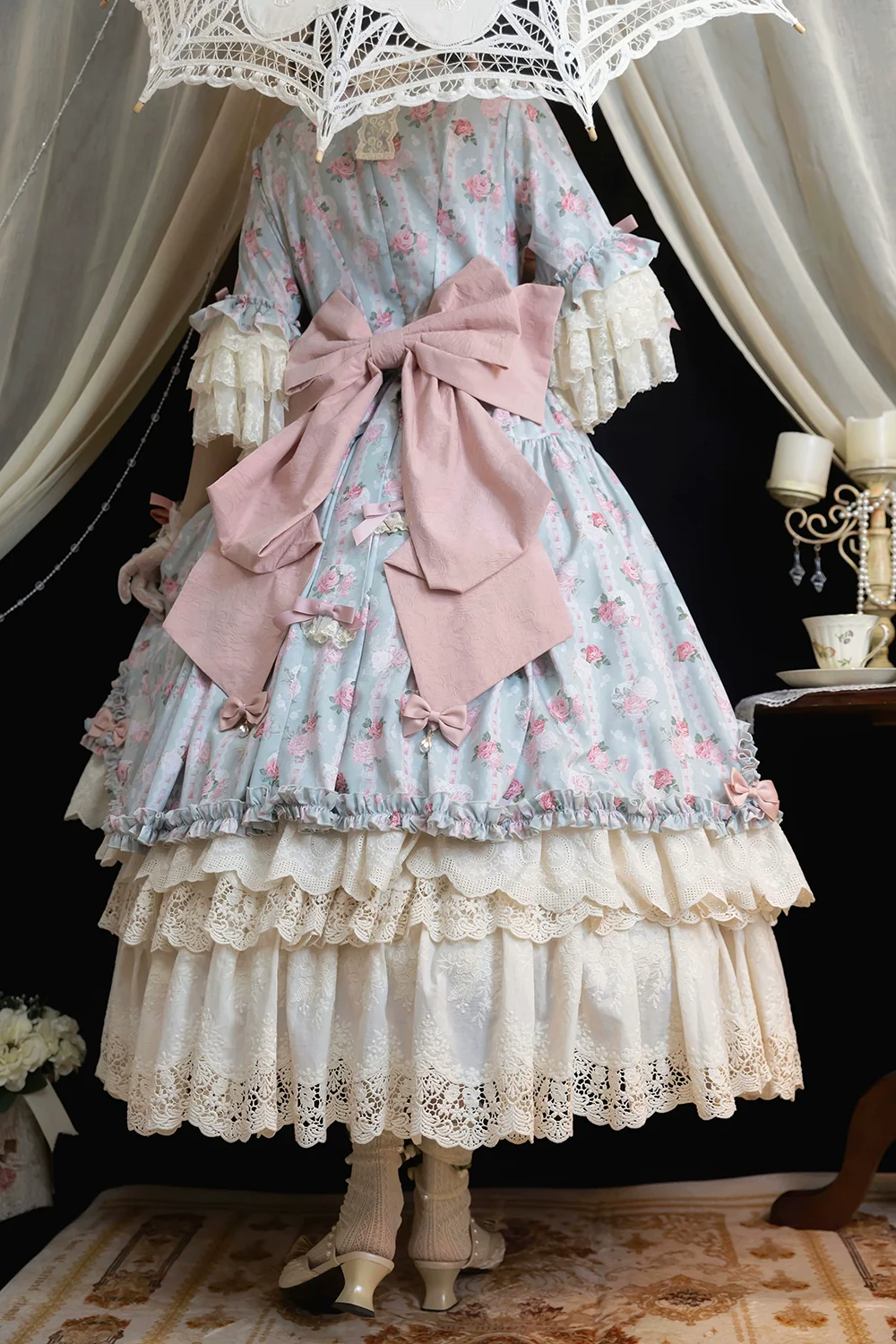 Lilyka Garden - Classic Lolita OP Dress Set Elegant Floral Wall Princess Sleeve - Image 20