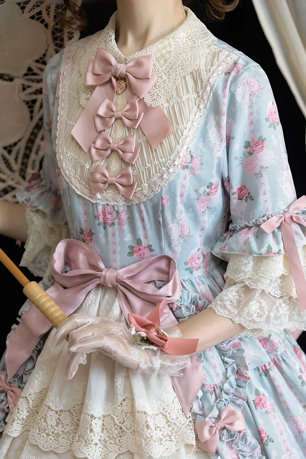 Lilyka Garden - Classic Lolita OP Dress Set Elegant Floral Wall Princess Sleeve - Image 22