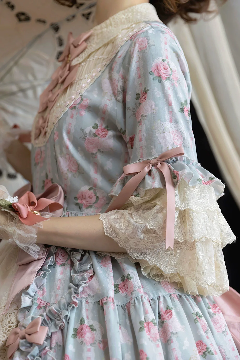 Lilyka Garden - Classic Lolita OP Dress Set Elegant Floral Wall Princess Sleeve - Image 23