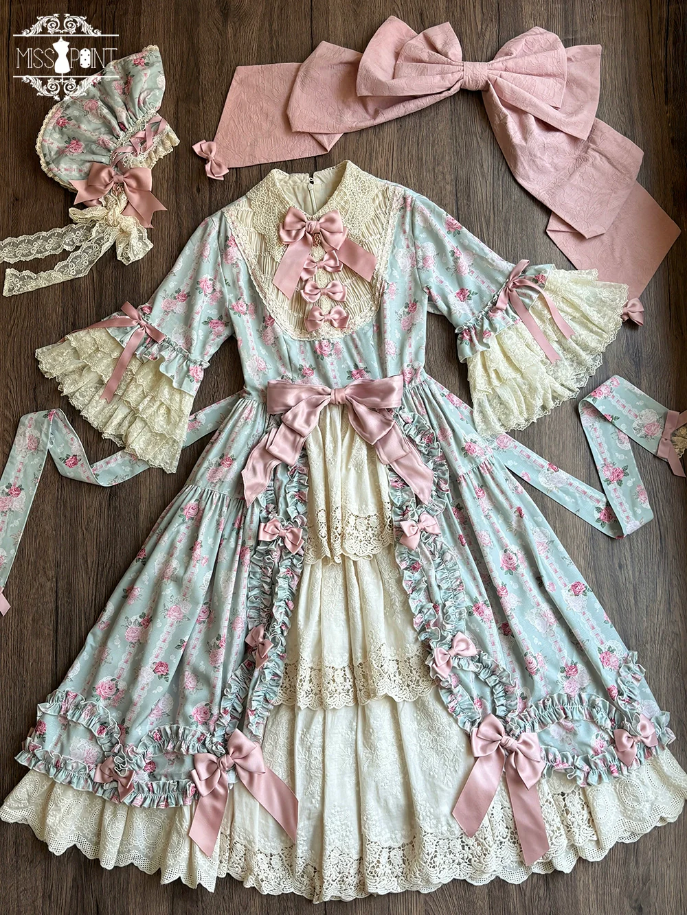 Lilyka Garden - Classic Lolita OP Dress Set Elegant Floral Wall Princess Sleeve - Image 24