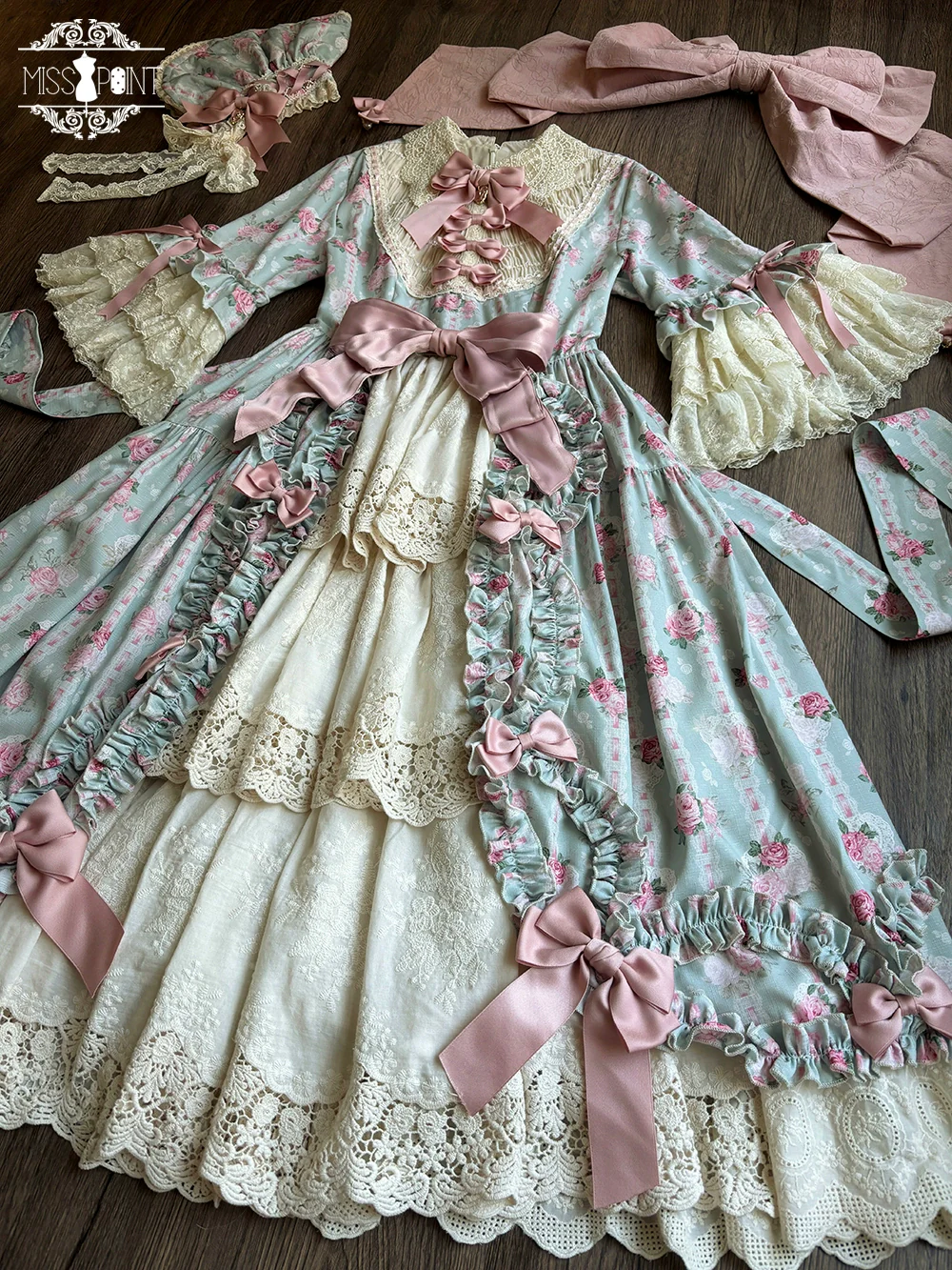 Lilyka Garden - Classic Lolita OP Dress Set Elegant Floral Wall Princess Sleeve - Image 25