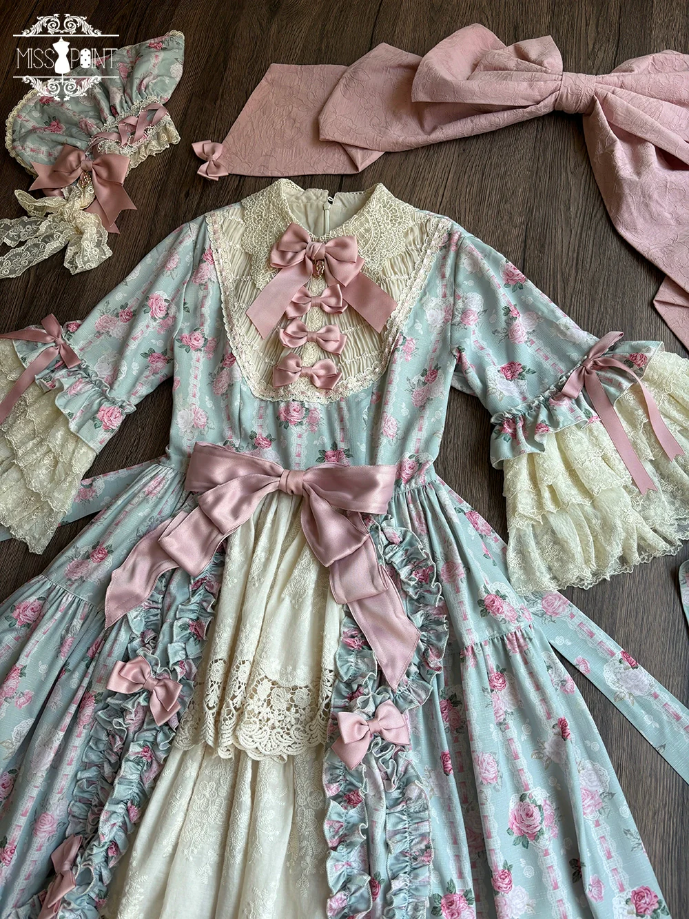 Lilyka Garden - Classic Lolita OP Dress Set Elegant Floral Wall Princess Sleeve - Image 26