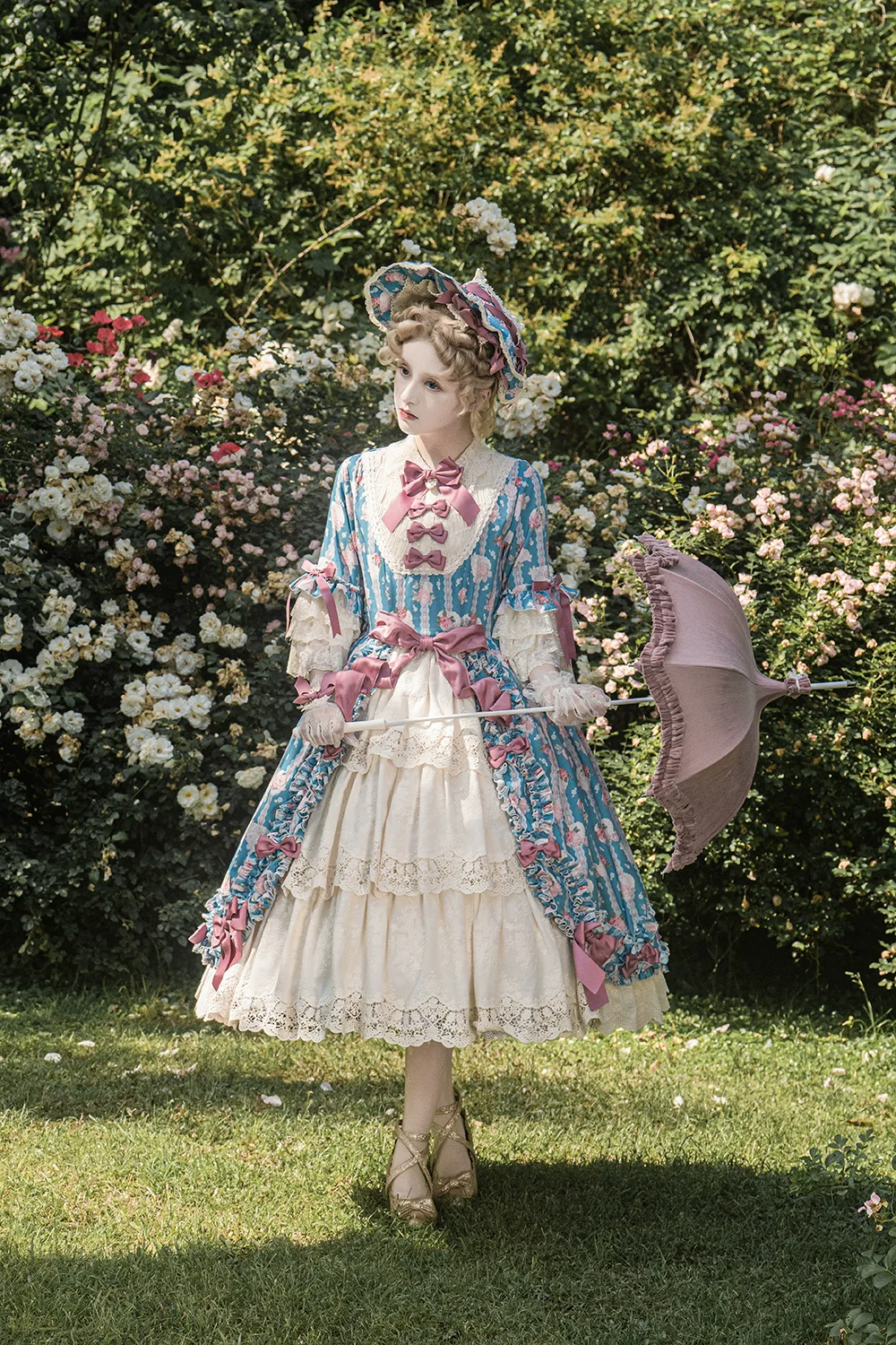 Lilyka Garden - Classic Lolita OP Dress Set Elegant Floral Wall Princess Sleeve - Image 32