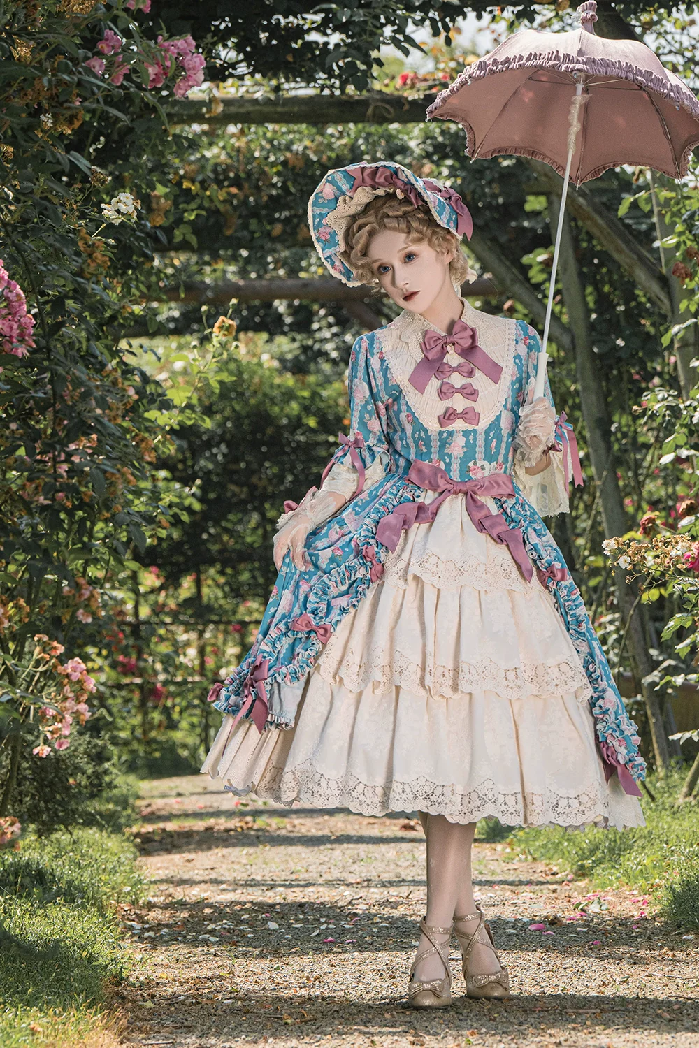 Lilyka Garden - Classic Lolita OP Dress Set Elegant Floral Wall Princess Sleeve - Image 34