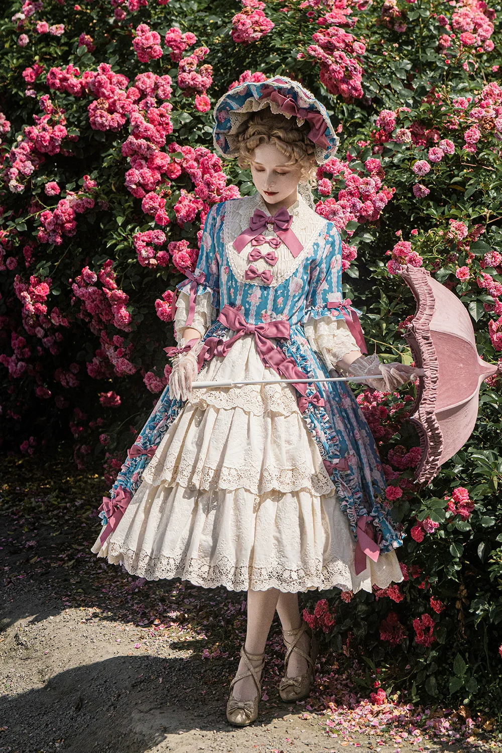 Lilyka Garden - Classic Lolita OP Dress Set Elegant Floral Wall Princess Sleeve - Image 39