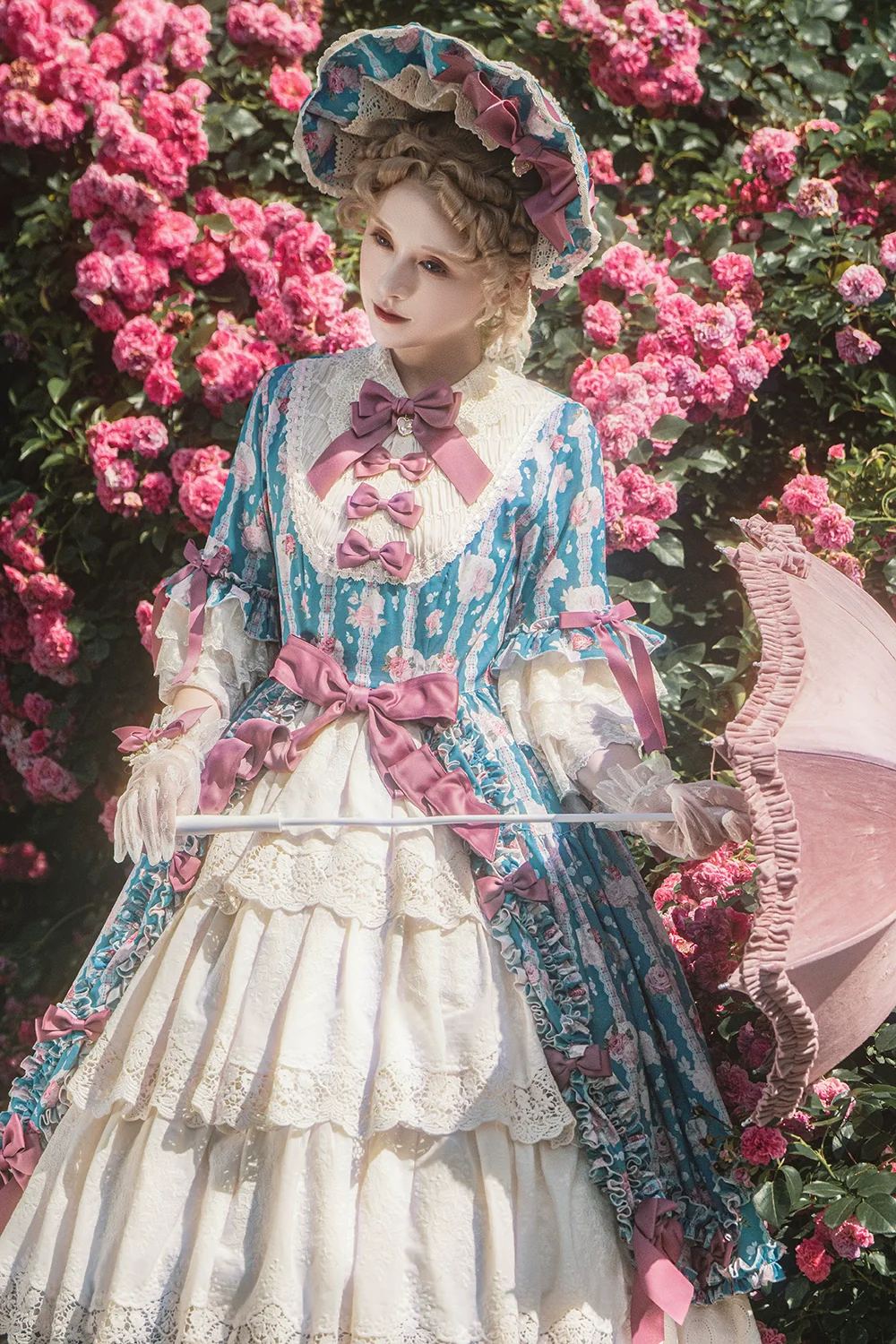 Lilyka Garden - Classic Lolita OP Dress Set Elegant Floral Wall Princess Sleeve - Image 42