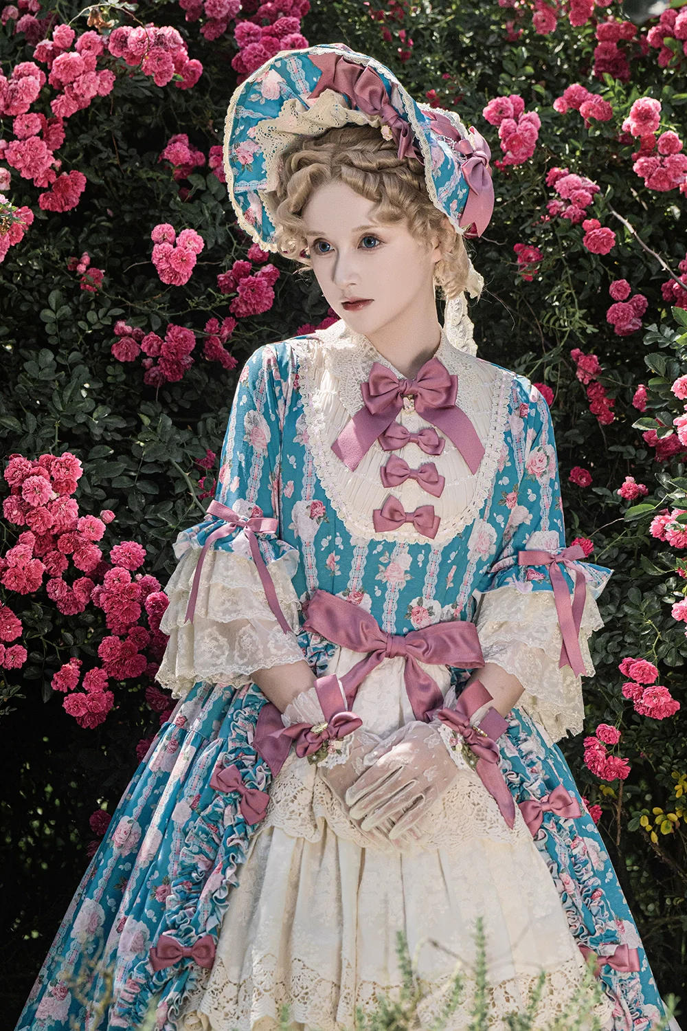 Lilyka Garden - Classic Lolita OP Dress Set Elegant Floral Wall Princess Sleeve - Image 43
