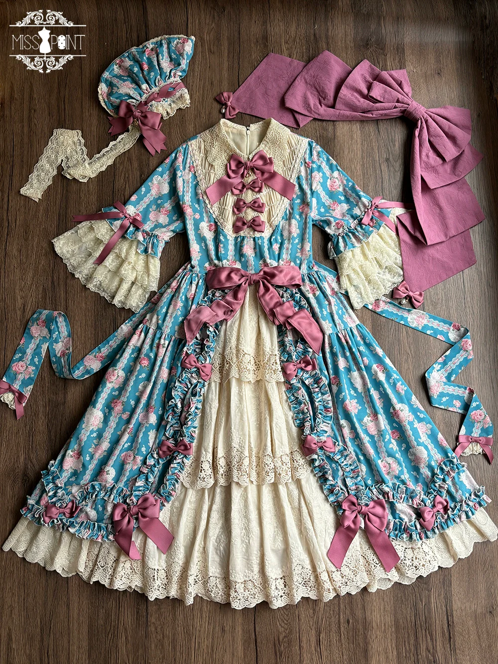 Lilyka Garden - Classic Lolita OP Dress Set Elegant Floral Wall Princess Sleeve - Image 45