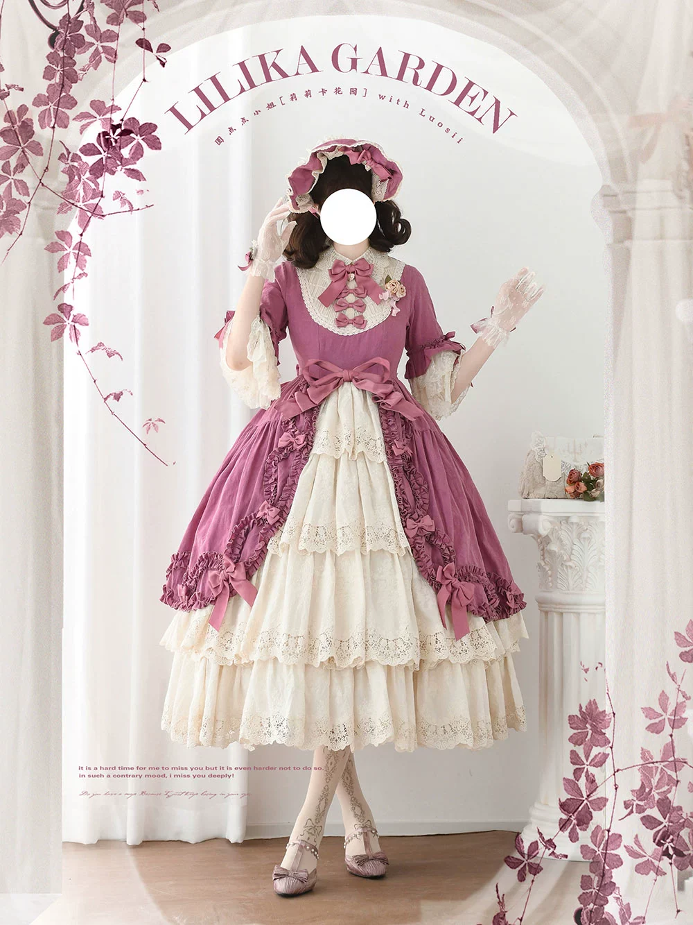 Lilyka Garden - Classic Lolita OP Dress Set Elegant Floral Wall Princess Sleeve - Image 55