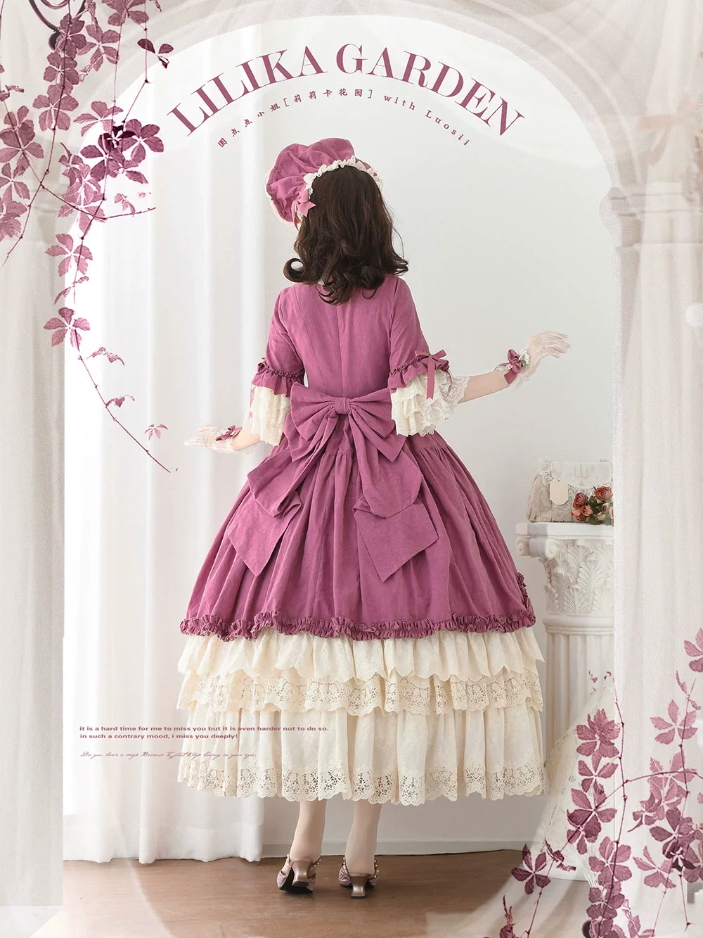 Lilyka Garden - Classic Lolita OP Dress Set Elegant Floral Wall Princess Sleeve - Image 56