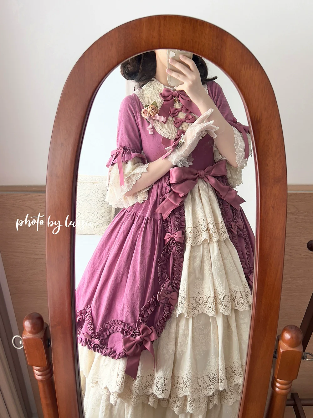 Lilyka Garden - Classic Lolita OP Dress Set Elegant Floral Wall Princess Sleeve - Image 59
