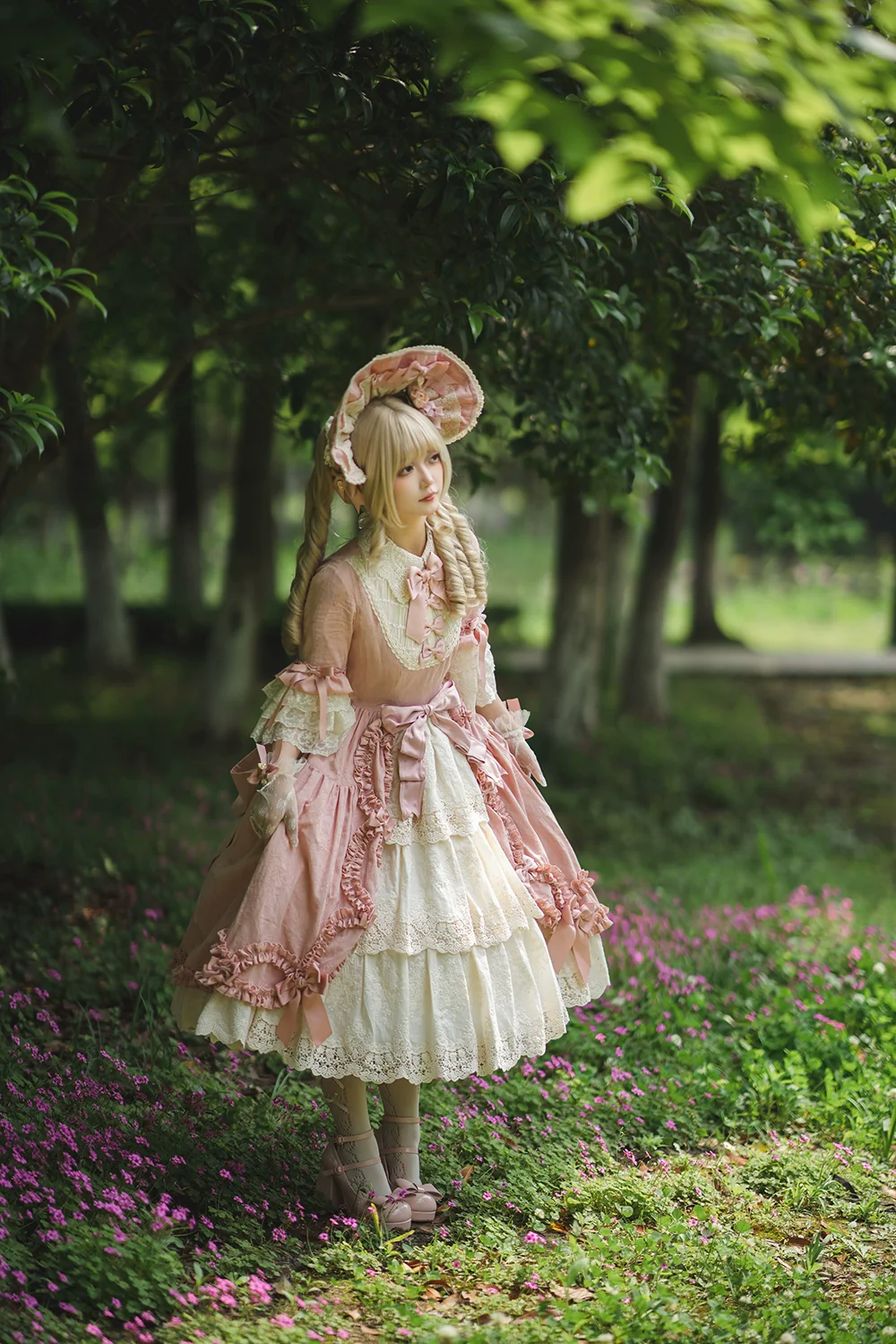 Lilyka Garden - Classic Lolita OP Dress Set Elegant Floral Wall Princess Sleeve - Image 79
