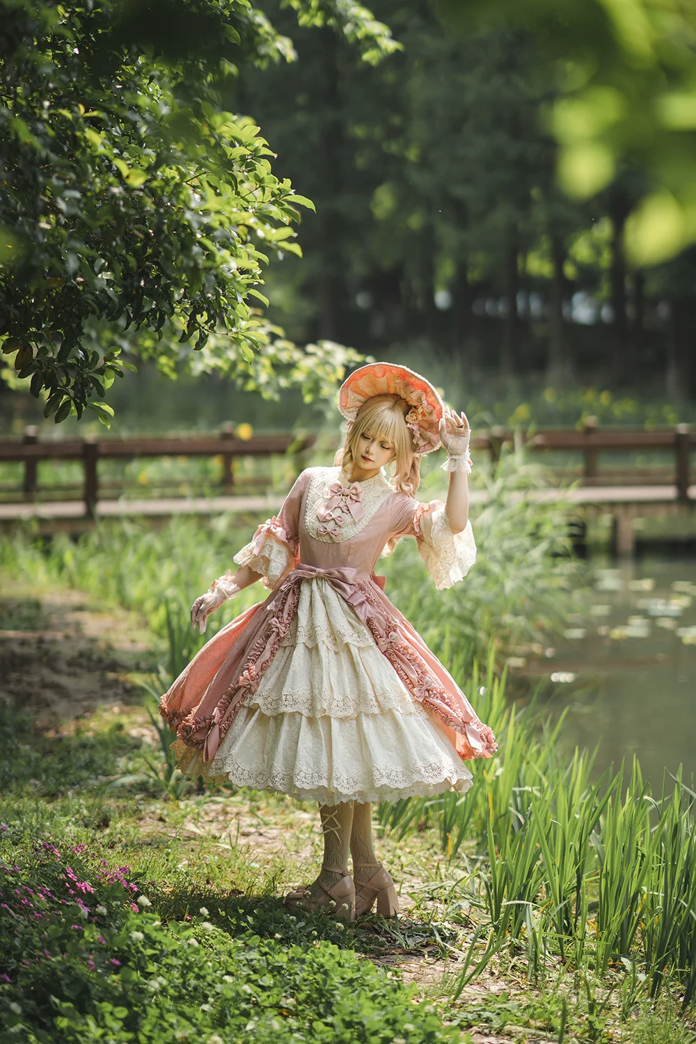 Lilyka Garden - Classic Lolita OP Dress Set Elegant Floral Wall Princess Sleeve - Image 81