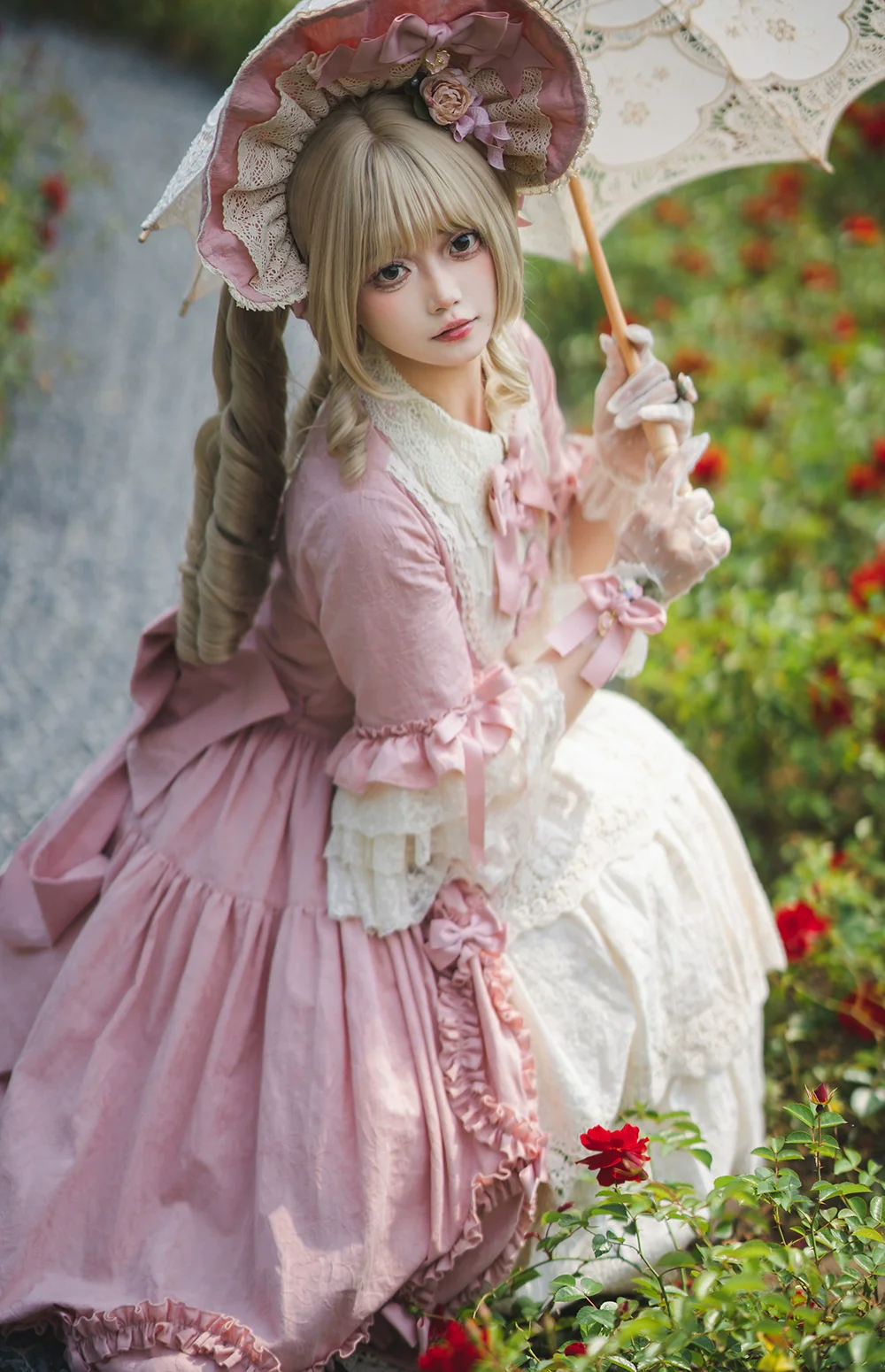 Lilyka Garden - Classic Lolita OP Dress Set Elegant Floral Wall Princess Sleeve - Image 88