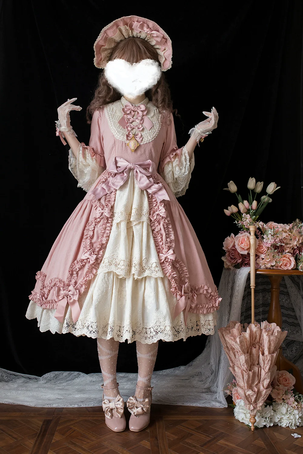 Lilyka Garden - Classic Lolita OP Dress Set Elegant Floral Wall Princess Sleeve - Image 90