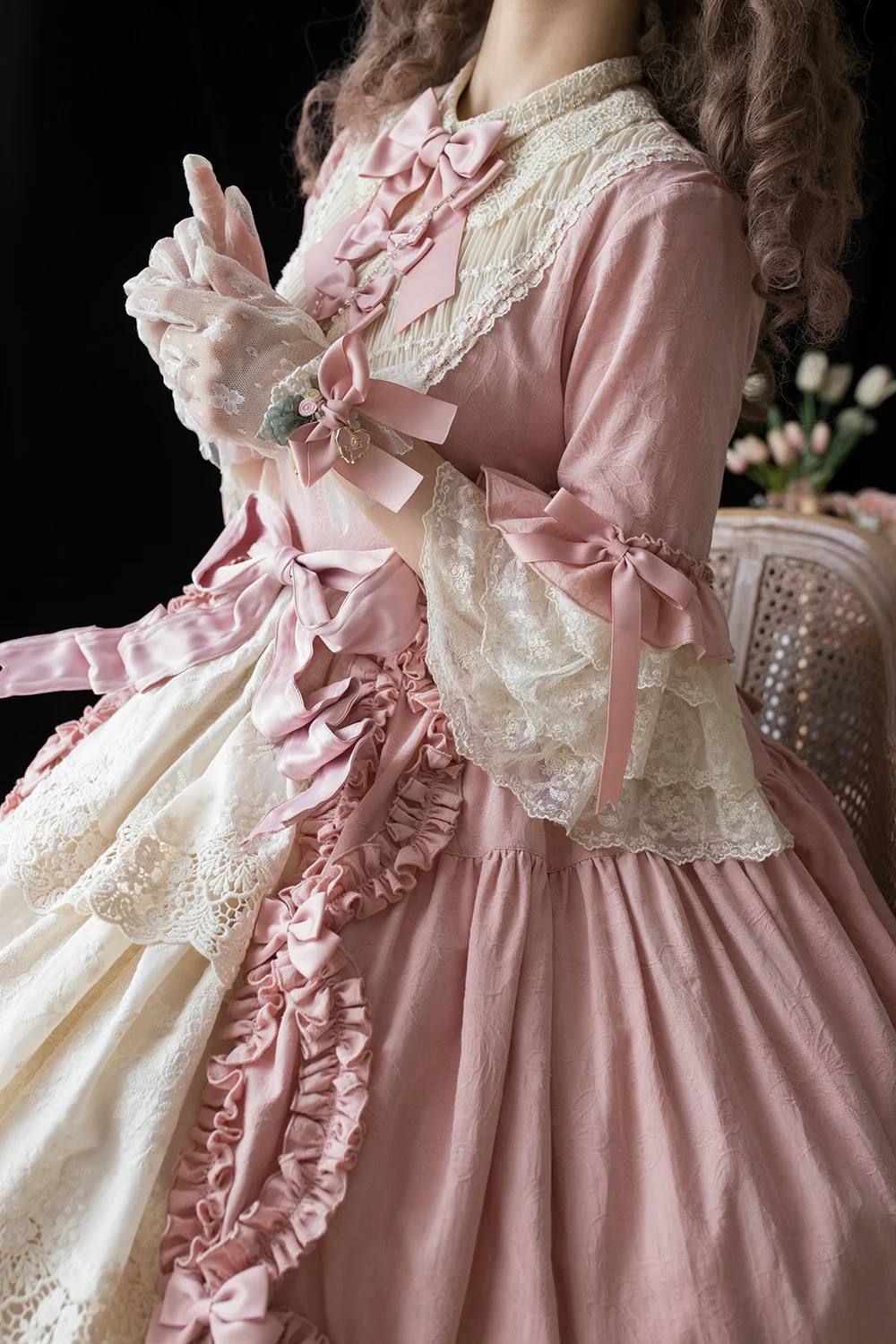 Lilyka Garden - Classic Lolita OP Dress Set Elegant Floral Wall Princess Sleeve - Image 96