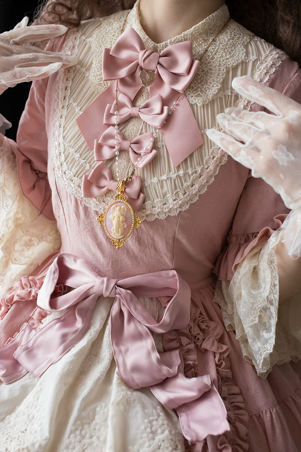 Lilyka Garden - Classic Lolita OP Dress Set Elegant Floral Wall Princess Sleeve - Image 97