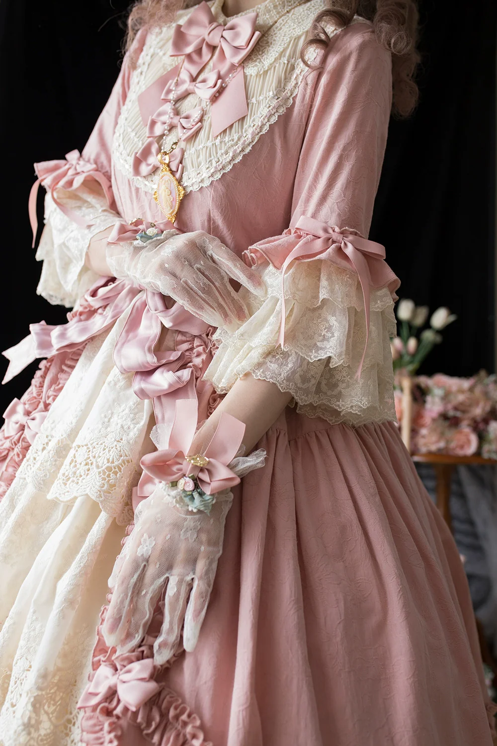Lilyka Garden - Classic Lolita OP Dress Set Elegant Floral Wall Princess Sleeve - Image 98