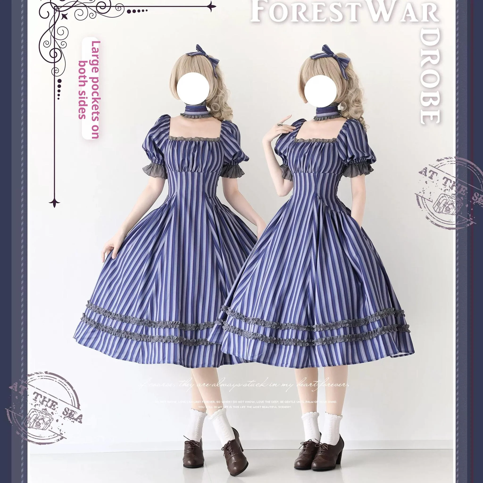 Forest Basket - Classic Lolita OP Dress Floral Print - Image 20